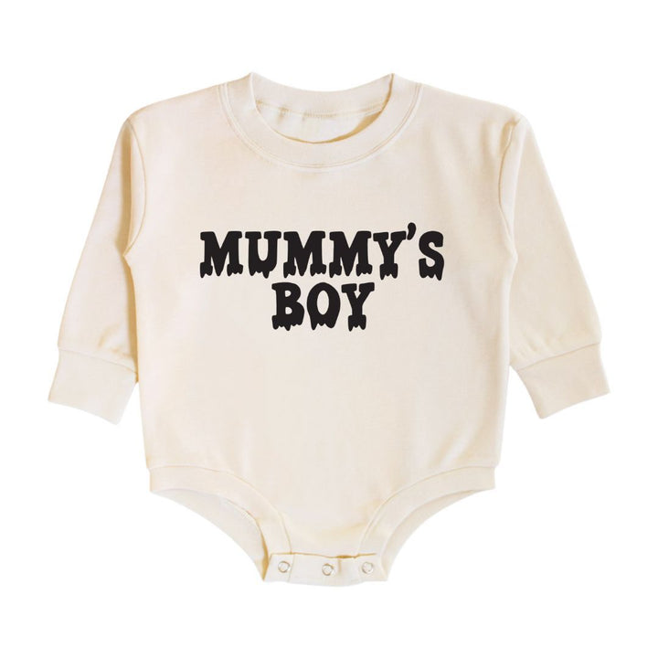 Mummy's Boy Halloween Long Sleeve Romper - Natural