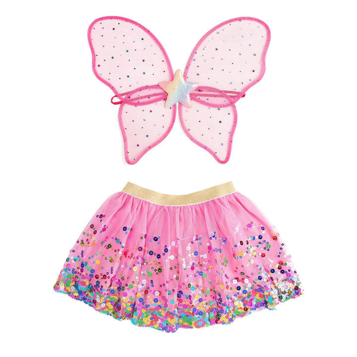 Rainbow Star Fairy Wing & Confetti Tutu Set