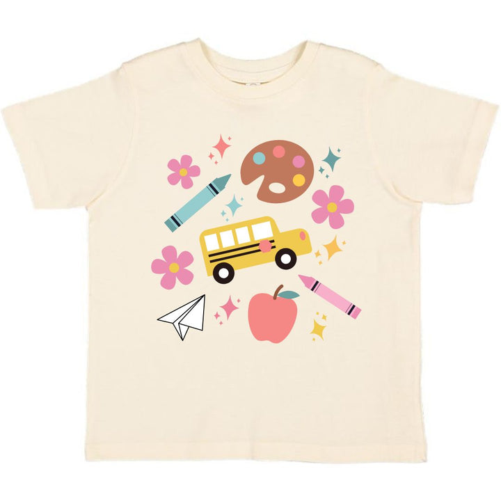 Back To School Doodle Short Sleeve T-Shirt - Natural
