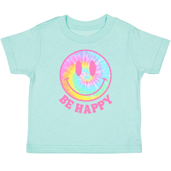 Be Happy Short Sleeve T-Shirt - Aqua