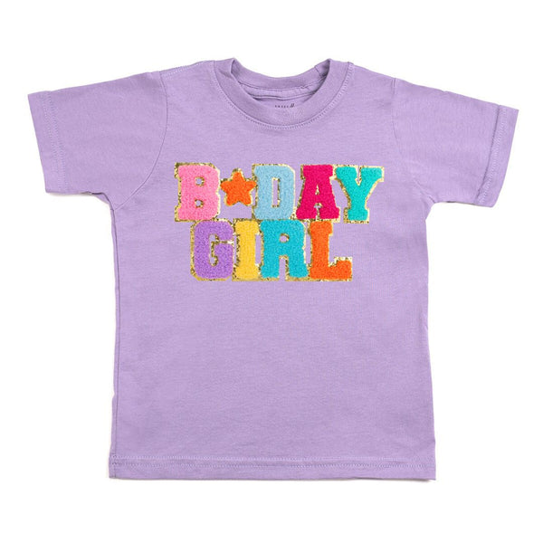 Birthday Girl Patch Short Sleeve T-Shirt - Lavender