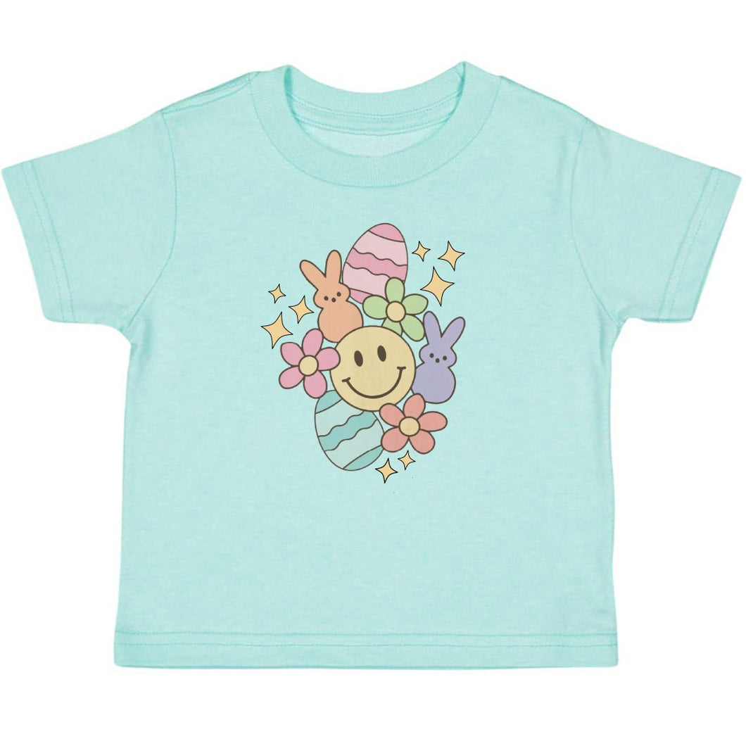 Easter Doodle Short Sleeve T-Shirt - Aqua