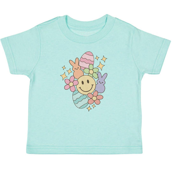 Easter Doodle Short Sleeve T-Shirt - Aqua