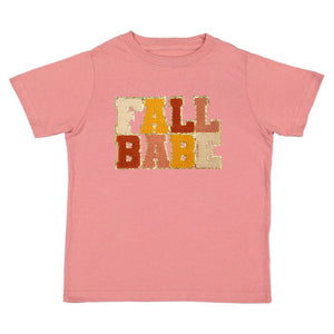 Fall Babe Patch Short Sleeve T-Shirt - Dusty Rose
