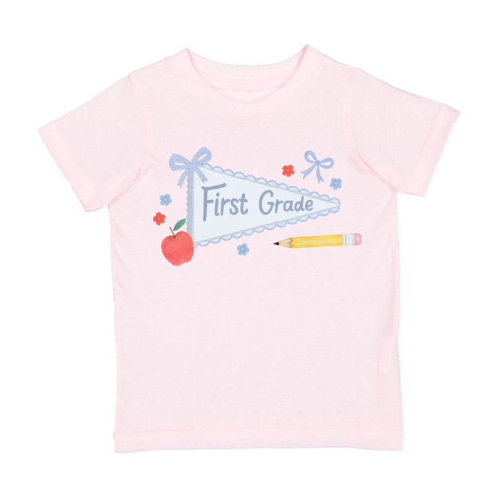 First Grade Bow Pennant Short Sleeve T-Shirt