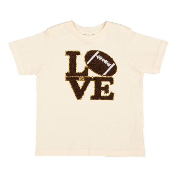 Football Love Patch Short Sleeve T-Shirt - Natural