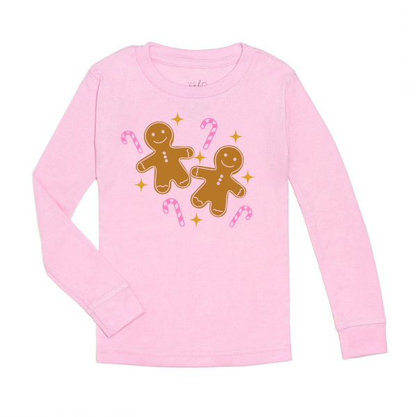Gingerbread Christmas Long Sleeve Shirt - Pink