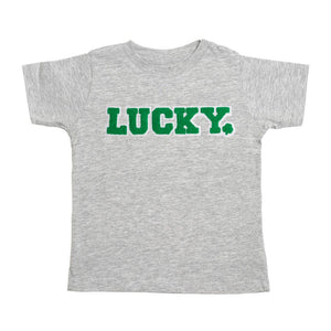 Lucky Boy Patch St. Patrick's Day Short Sleeve T-Shirt - Gray