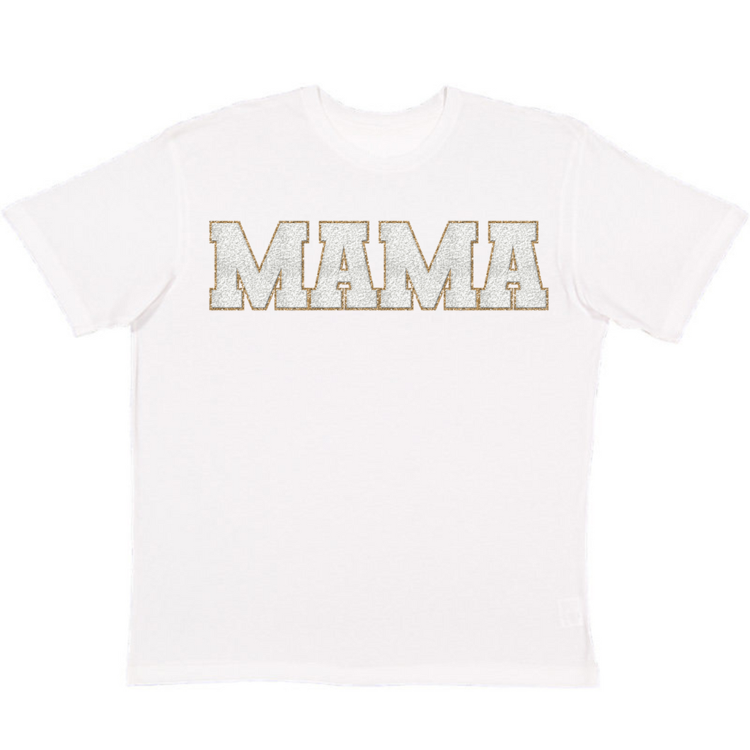 Mama Patch Adult Short Sleeve T-Shirt - White