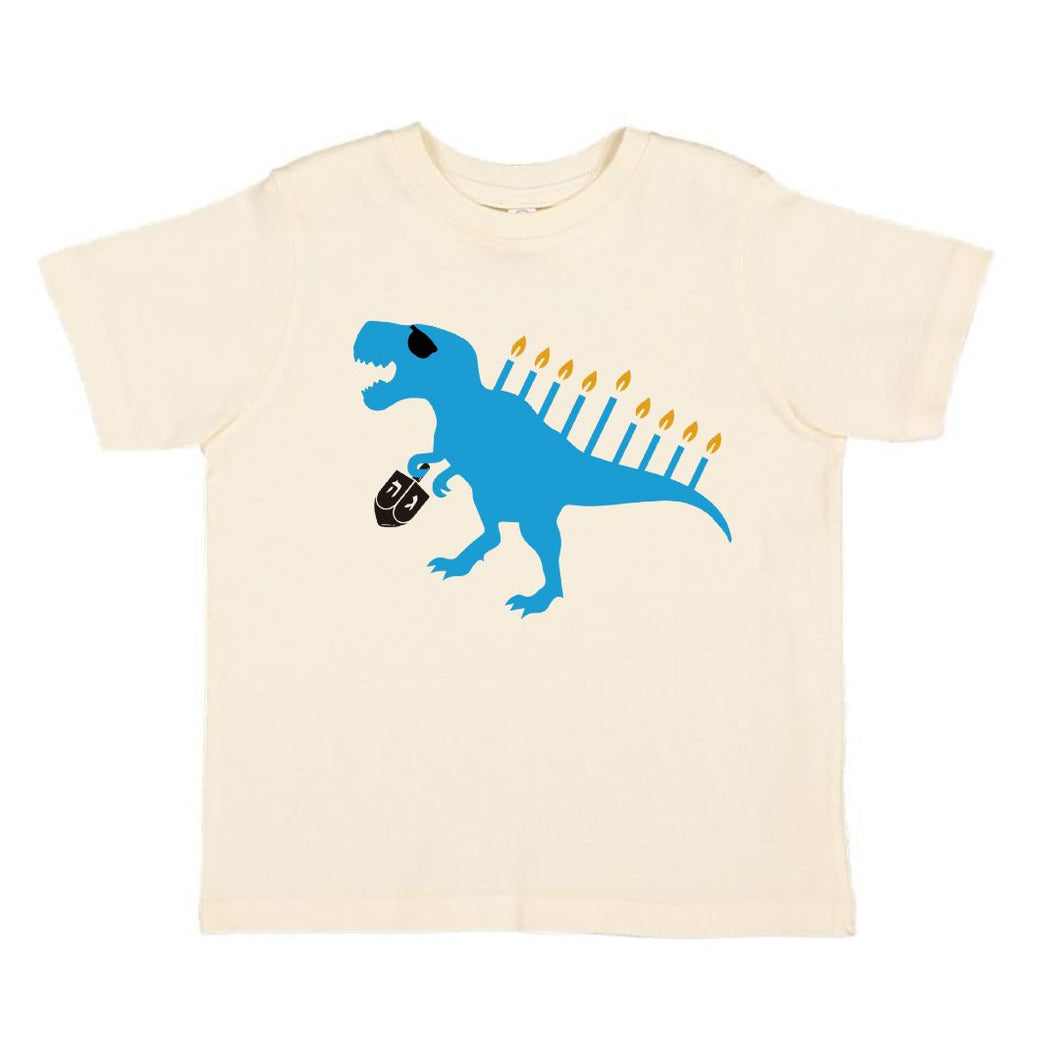 Menorasaurus Hanukkah Short Sleeve T-Shirt - Natural