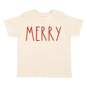 Merry Doodle Christmas Short Sleeve T-Shirt - Natural