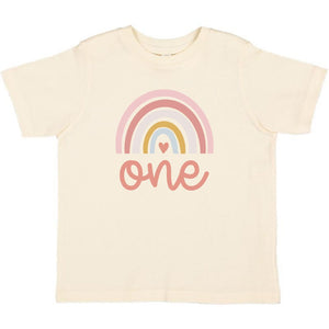 One Boho Rainbow Short Sleeve T-Shirt - Natural