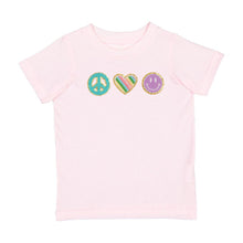 Load image into Gallery viewer, Peace, Love, Smile Patch Short Sleeve T-Shirt - Ballet