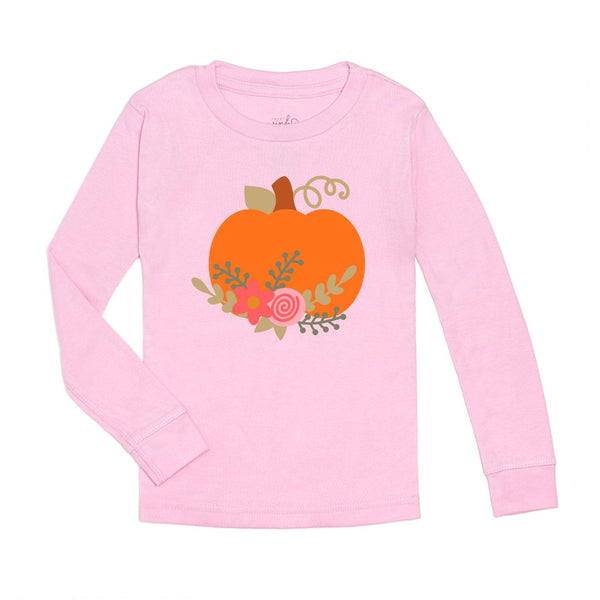 Pumpkin Flower Long Sleeve Shirt - Pink