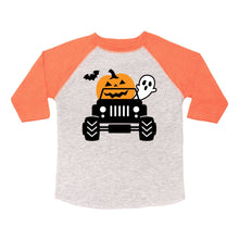 Load image into Gallery viewer, Pumpkin Monster Truck Halloween 3/4 Shirt - Heather/Orange
