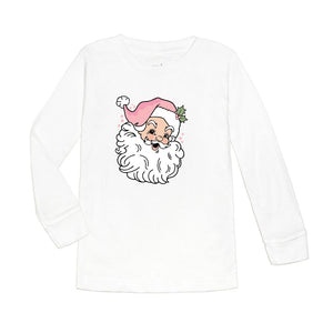 Retro Santa Christmas Long Sleeve Shirt - White
