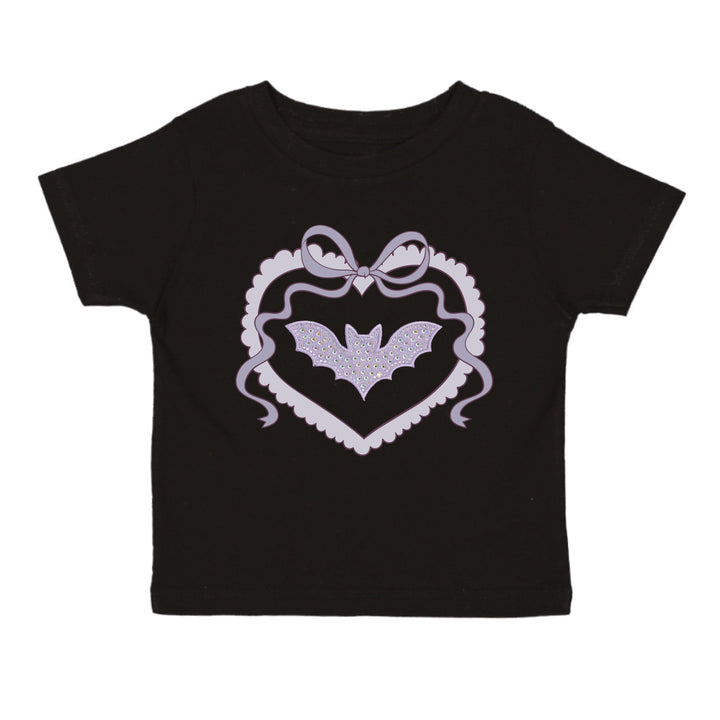 Rhinestone Bat Patch Halloween Short Sleeve T-Shirt
