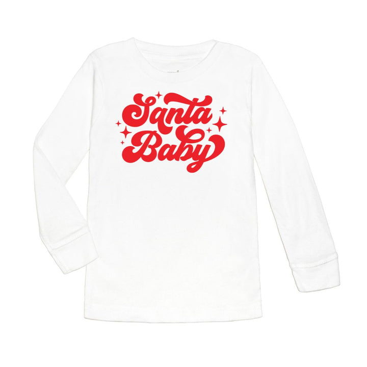 Santa Baby Red Christmas Long Sleeve Shirt - White