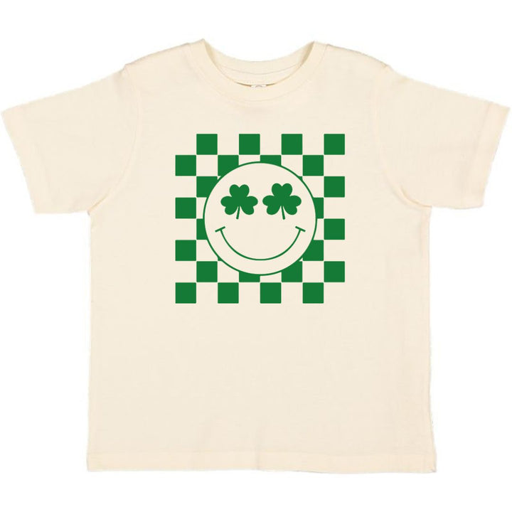 Shamrock Smiley St. Patrick's Day Short Sleeve T-Shirt - Natural