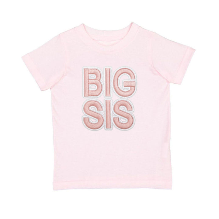 Big Sis Embroidered Patch Short Sleeve T-Shirt - Ballet