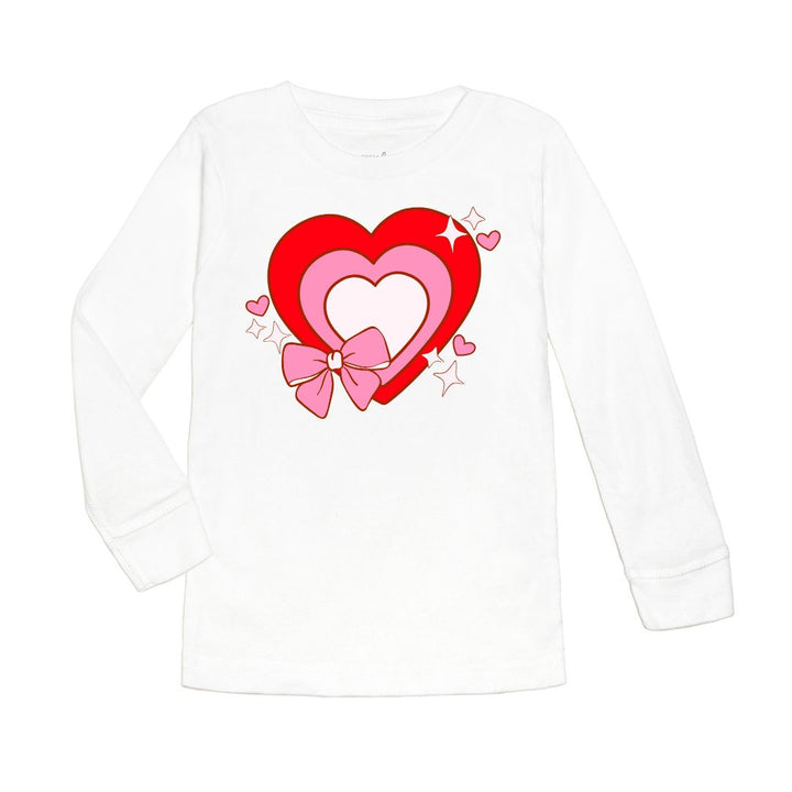 Bow Love Valentine's Day Long Sleeve Shirt - White