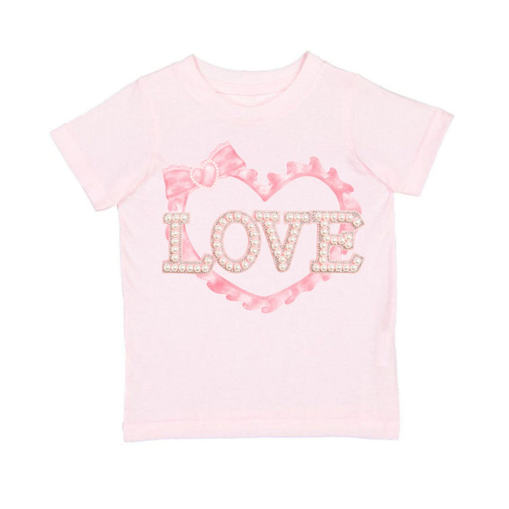 Pearl Love Patch Valentine's Day Short Sleeve T-Shirt - Ballet
