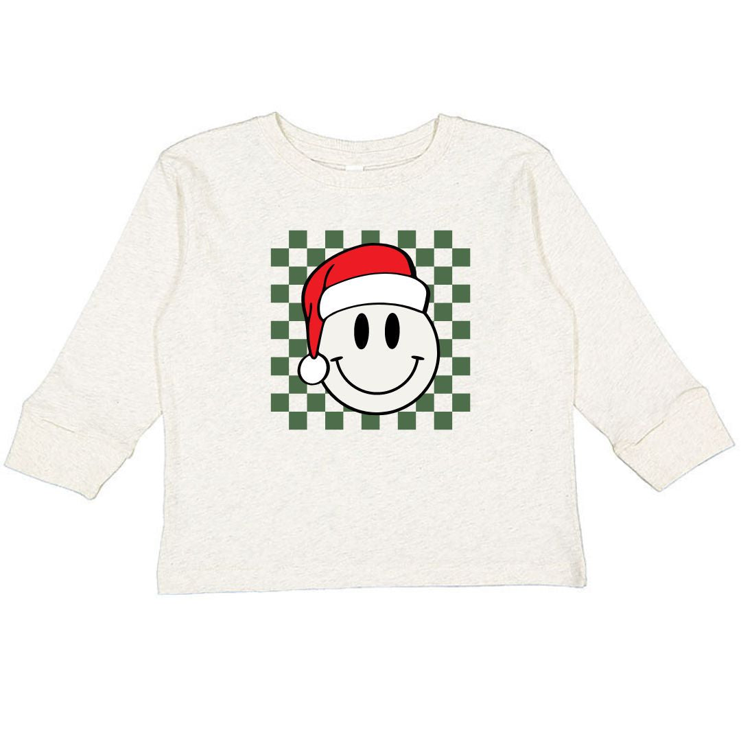 Santa Smiley Christmas Long Sleeve Shirt Natural Sweet Wink