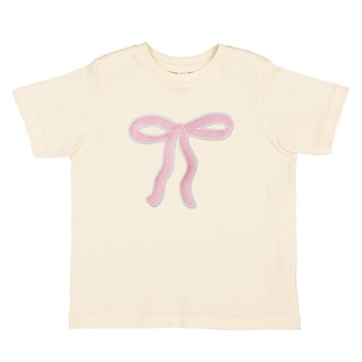 Coquette Bow Patch Short Sleeve T-Shirt - Natural