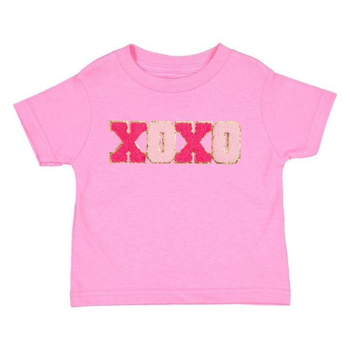 XOXO Patch Valentine's Day Short Sleeve T-Shirt - Raspberry