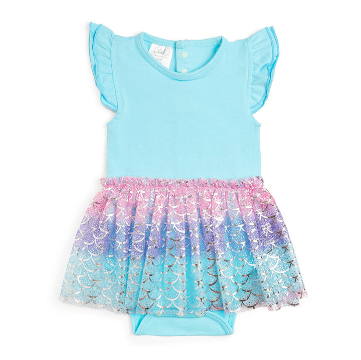 Sparkling Mermaid Short Sleeve Tutu Bodysuit