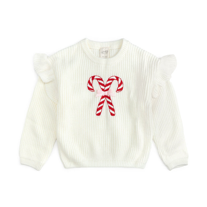 Candy Cane Christmas Ruffle Sweater