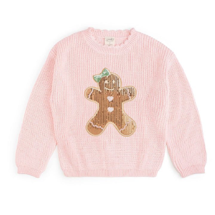 Gingerbread Sequin Patch Christmas Sweater