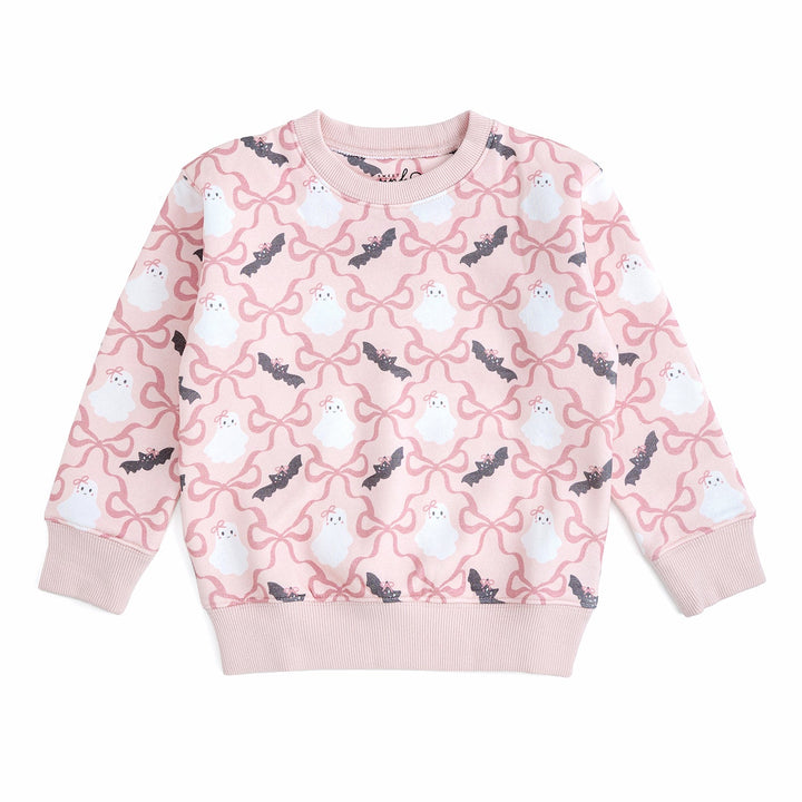 Bat And Ghost Trellis Halloween Sweatshirt