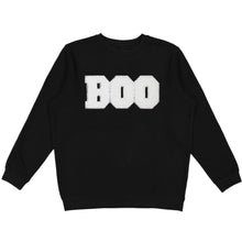 Load image into Gallery viewer, Boo Patch Halloween Adult Sweatshirt - Black