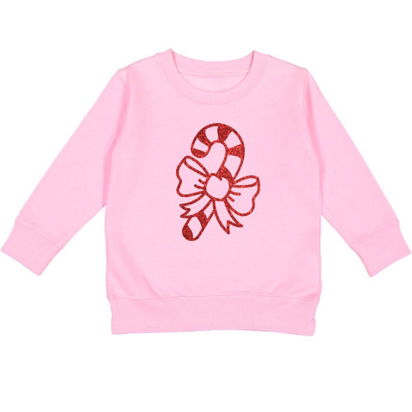 Candy Cane Christmas Sweatshirt - Pink