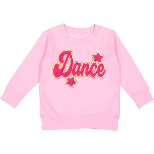 Dance Script Patch Sweatshirt - Pink