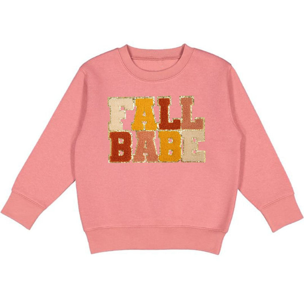 Fall Babe Patch Sweatshirt - Dusty Rose
