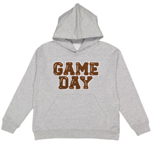 Game Day Patch Youth Hoodie - Gray