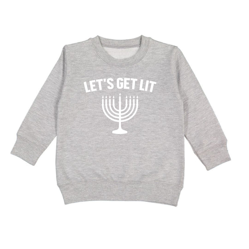 Let’s Get Lit Hanukkah Sweatshirt - Gray