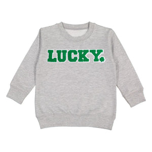 Lucky Boy Patch St. Patrick's Day Sweatshirt - Gray