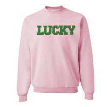 Load image into Gallery viewer, Lucky Patch St. Patrick&#39;s Day Adult Sweatshirt - Pink