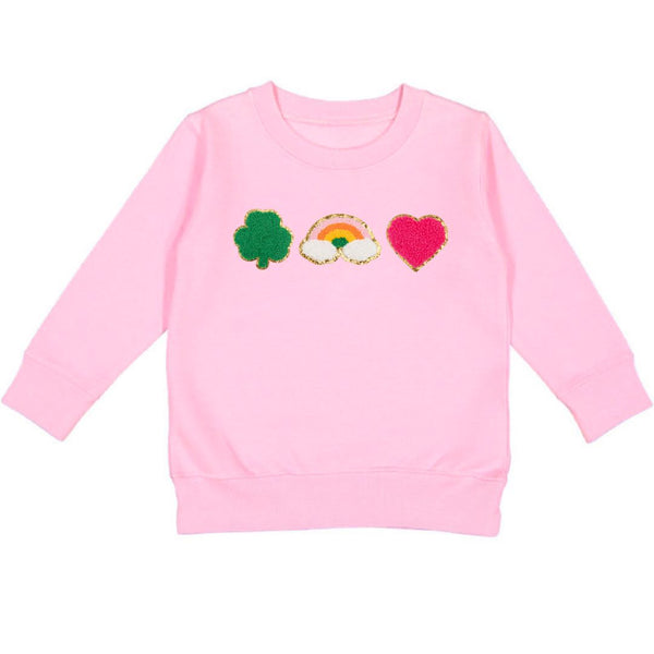 Lucky Treats Patch St. Patrick's Day Sweatshirt - Pink