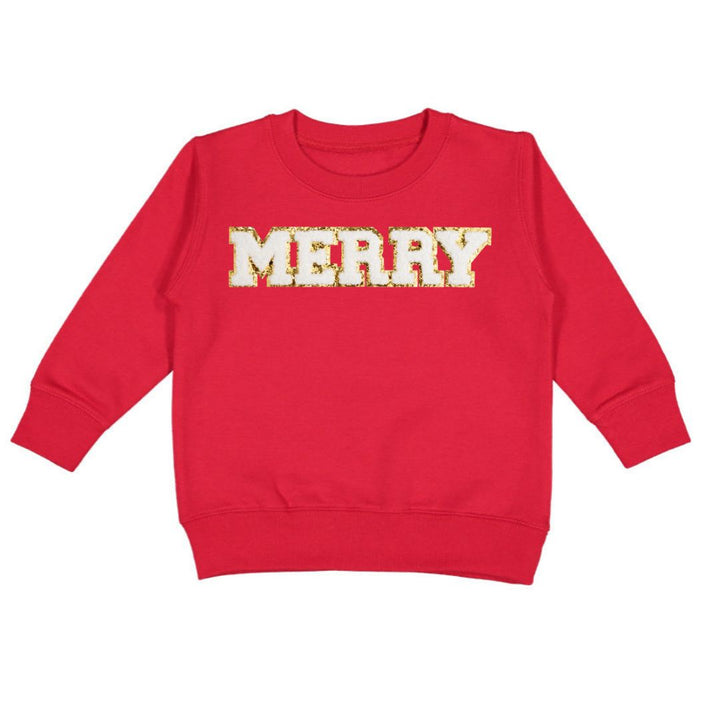 Merry Patch Christmas Sweatshirt - Red