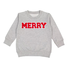 Load image into Gallery viewer, Merry Patch Christmas Sweatshirt - Gray