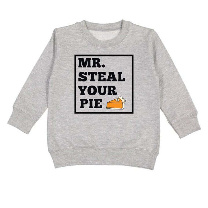 Mr. Steal Your Pie Thanksgiving Sweatshirt - Gray