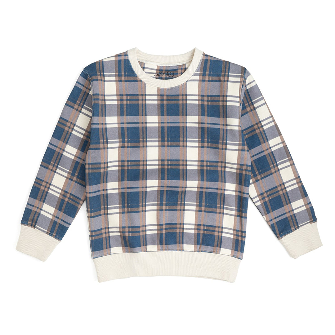 Navy Plaid Sweatshirt
