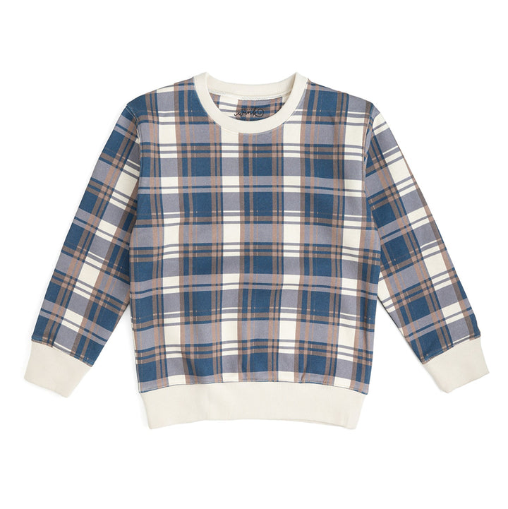 Navy Plaid Sweatshirt