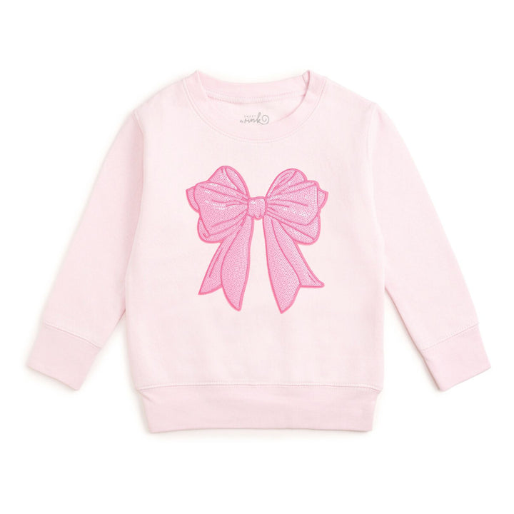 Pink Bow Sequin Patch Sweatshirt