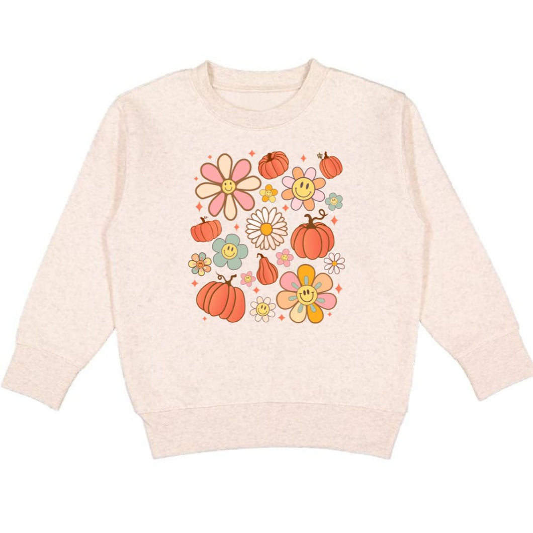 Pumpkin Daisy Doodle Sweatshirt - Natural