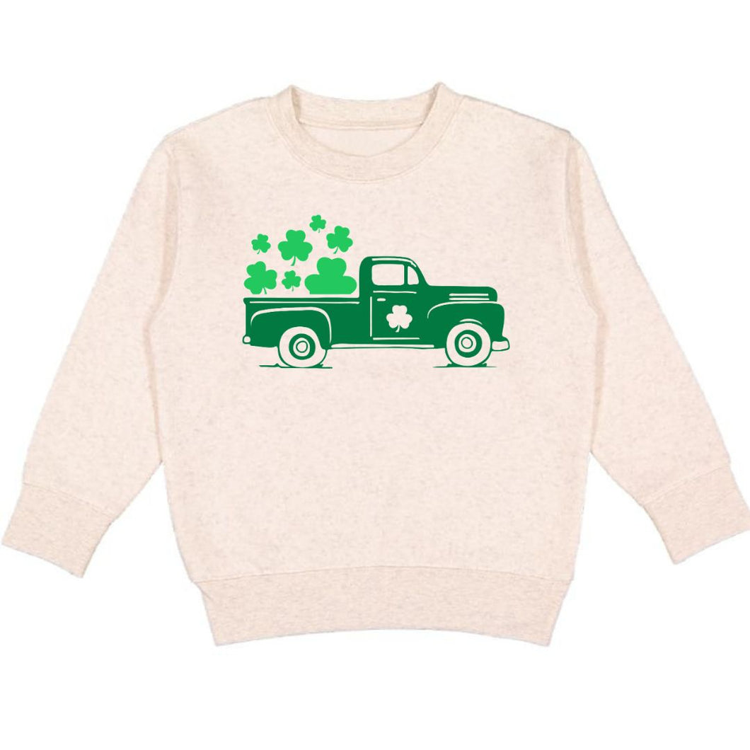 Shamrock Truck St. Patrick's Day Sweatshirt - Natural